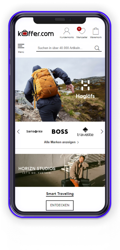 Onlineshop Mockup Koffer.com Onlineshop Mockup Koffer.com